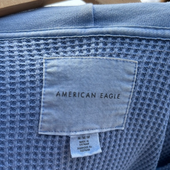 American Eagle “lumber jane” Waffle Knit Hooded Button-Up Shirt - Oversized - M - Picture 5 of 7